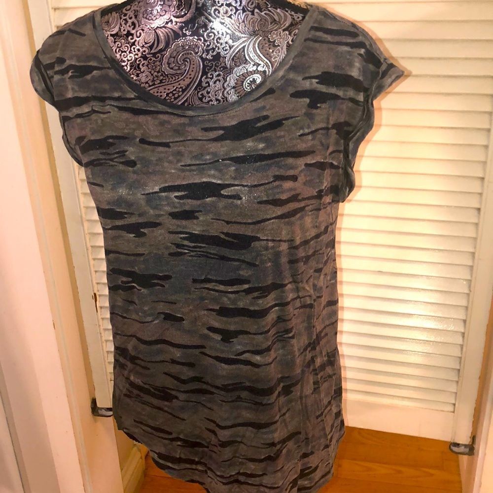 RD Style Camo with sheer back. Sexy Hunting Shirt. Large